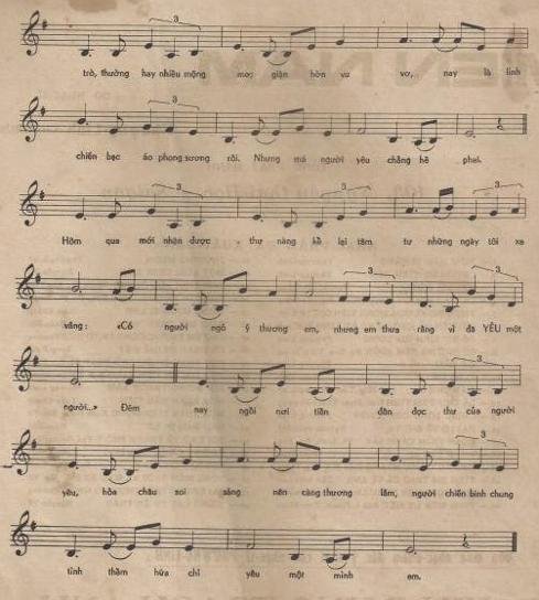 Sheet nhạc Tâm Sự Người Lính Đồn Xa 2